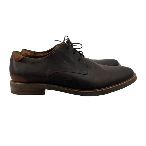 Florsheim Mens 12 Shoe Brown Leather Highland Plain Toe Oxford Preppy Dress - Picture 1 of 13